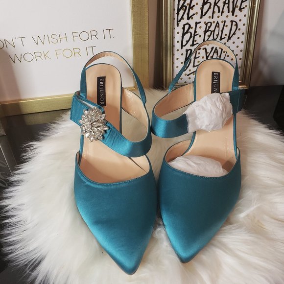 Erijunor Shoes Teal Heels Poshmark